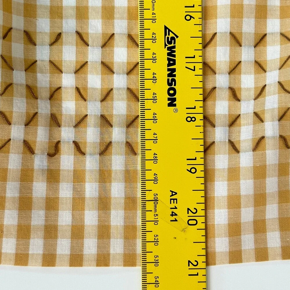 Vintage Tan & White Gingham Handmade Half-Apron 1950s